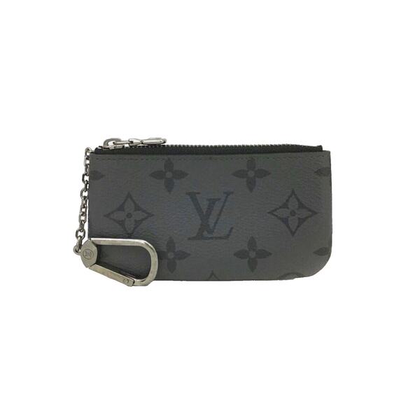 Authentic Louis Vuitton Monogram Eclipse Reverse Pochette Cles Wallet Coin Pouch - Picture 1 of 8